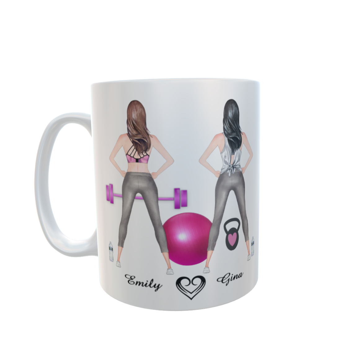 Best Friends Mug, Gym Friends Custom Mug, Personalised Friends